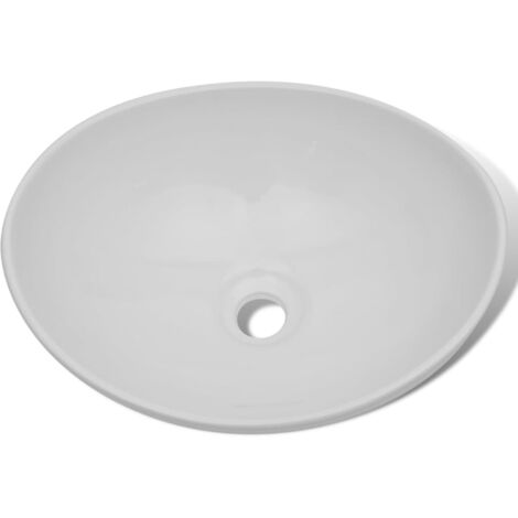 vidaXL Ceramic Basin 40x33 cm Oval White (140674)