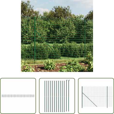 vidaXL Cerca de jardín -  Cerca de alambre con brida verde 1,6x25 m