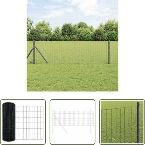 vidaXL Cerca de PVC -  Euro Valla Gris 0,4 x 50 m Hierro recubierto de PVC