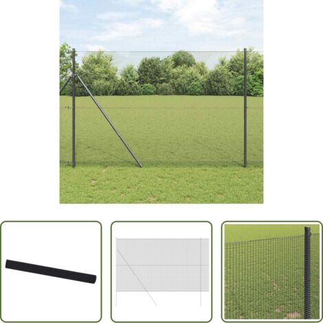 vidaXL Cerca para jardín -  Cerca de Alambre Soldado Gris 1.6 x 25 m