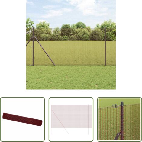 vidaXL Cerca para jardín -  Cerca de Alambre Soldado Rojo 1.5 x 25 m