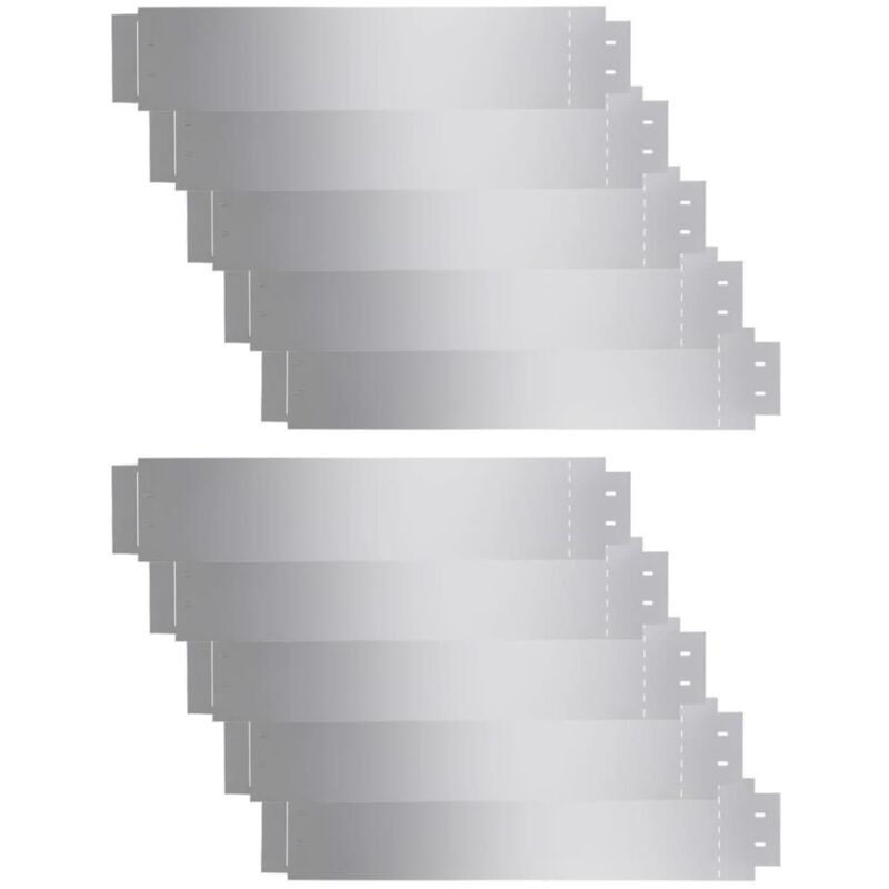 

vidaXL Cercas para Césped Acero Galvanizado 100x20 cm 10 Piezas - Plateado