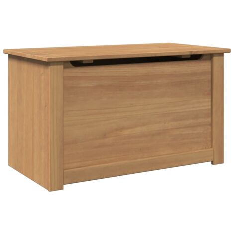 vidaXL Cesta con Coperchio Panama 79x42x46 cm Legno Massello di Pino