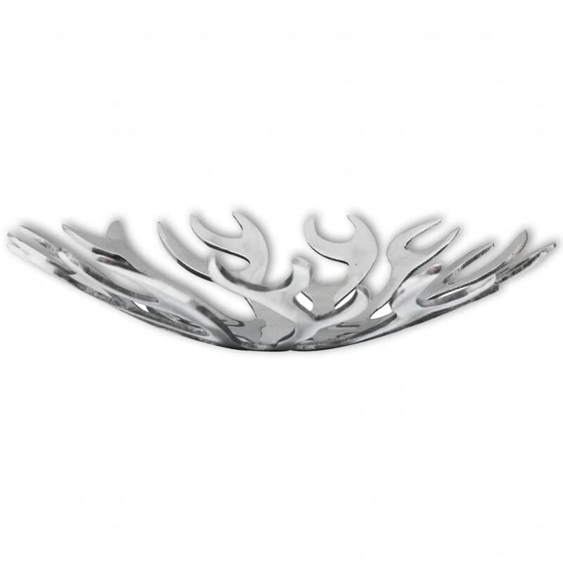 

Cesta de frutas con forma de llama aluminio plateada - Plateado - Vidaxl