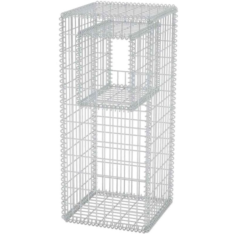 

Cesta poste/jardinera de gaviones de acero 50x50x120 cm - Plateado - Vidaxl