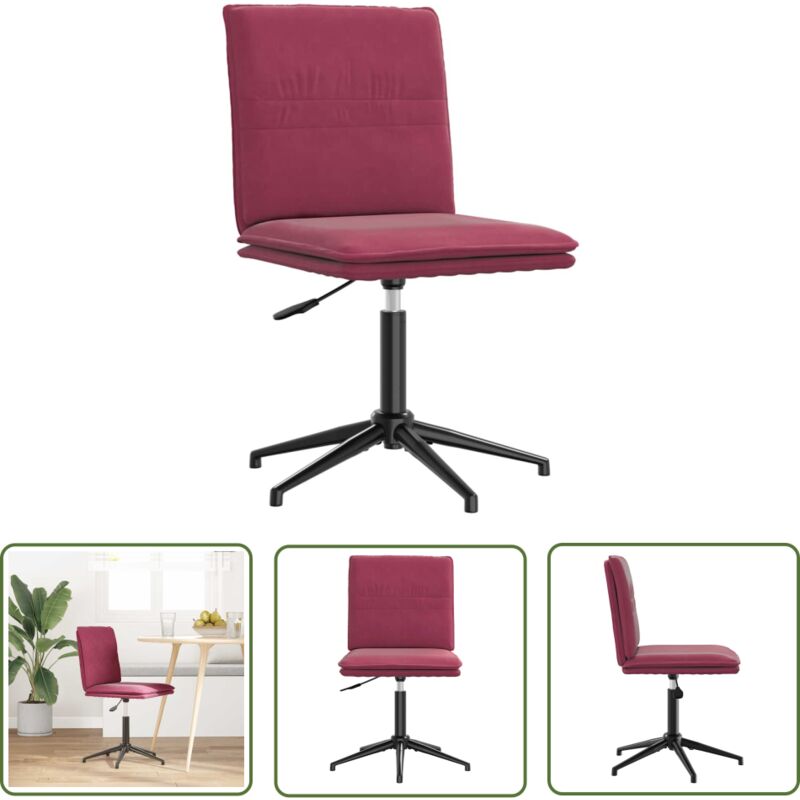 The Living Store - vidaXL Chaise à manger Rouge bordeaux Velours