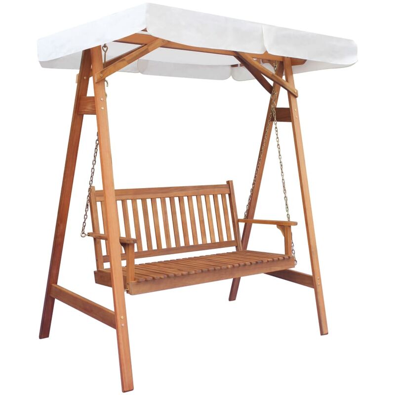 Balancelle de jardin avec auvent Eucalyptus et bois d'acacia