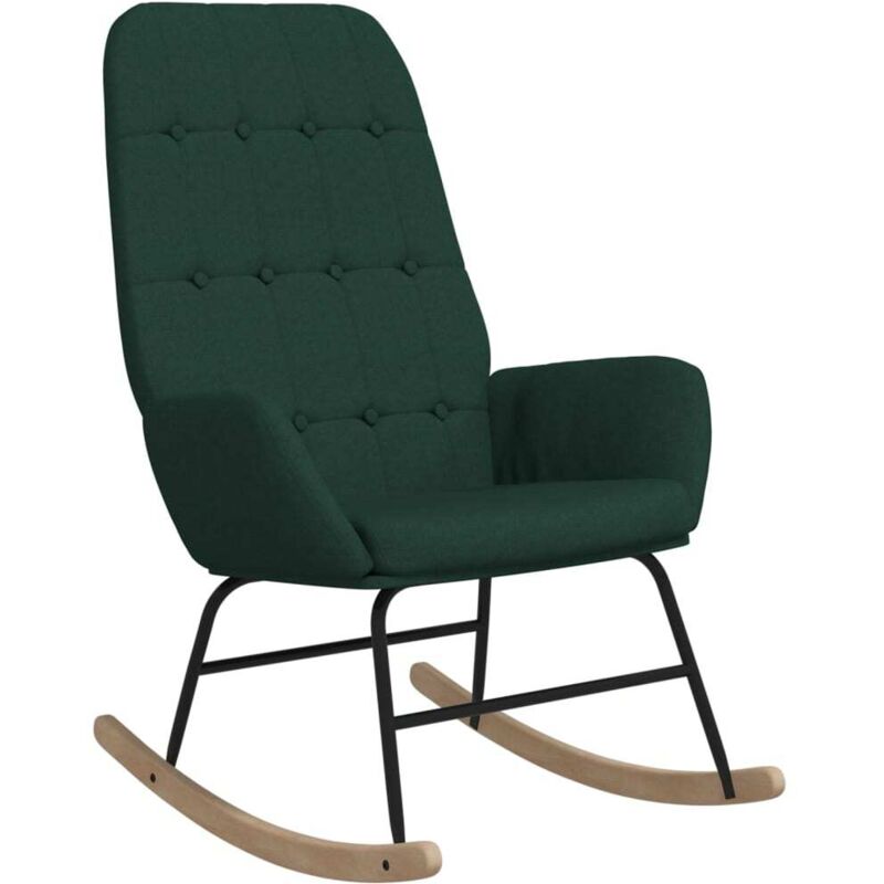 Chaise à bascule Vert foncé Tissu Vidaxl