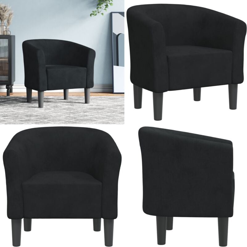 Vidaxl - Chaise cabriolet noir velours
