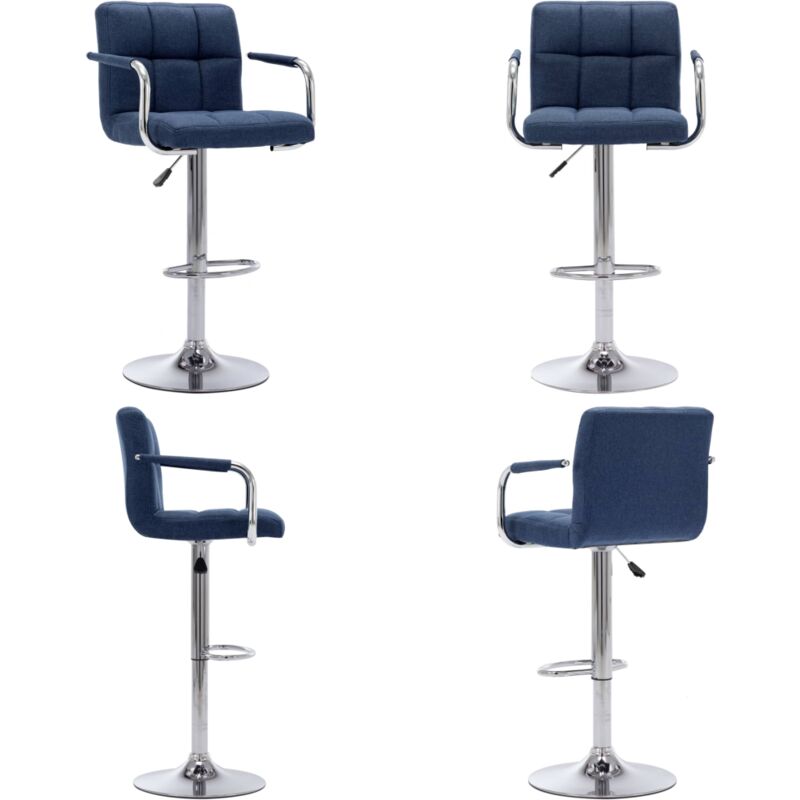 Vidaxl - Chaise de bar Bleu Tissu