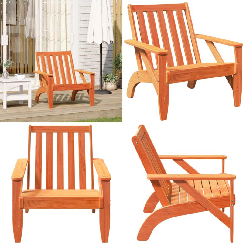 Vidaxl - Chaise de jardin adirondack cire marron 75x77x77 cm