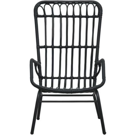 vidaXL Chaise de jardin Résine tressée Noir