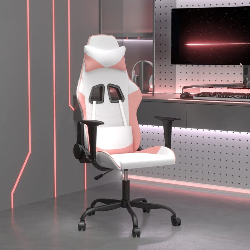 Vidaxl - Chaise de jeu de massage Blanc et rose Similicuir