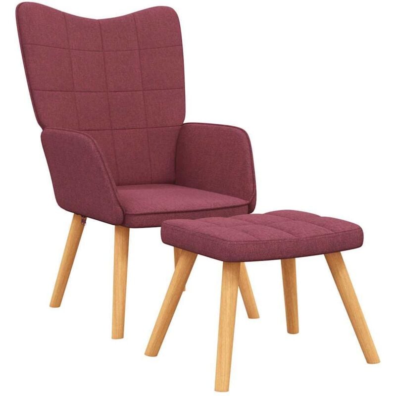 Vidaxl - Chaise de relaxation avec tabouret Rouge bordeaux Tissu