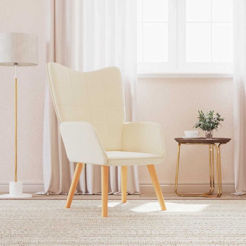 Chaise de relaxation Crème Tissu Vidaxl