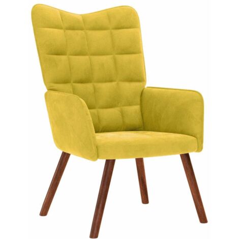 vidaXL Chaise de relaxation jaune velours