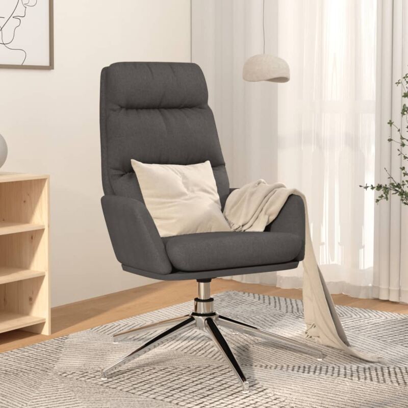 Chaise de relaxation Gris foncé Tissu Vidaxl