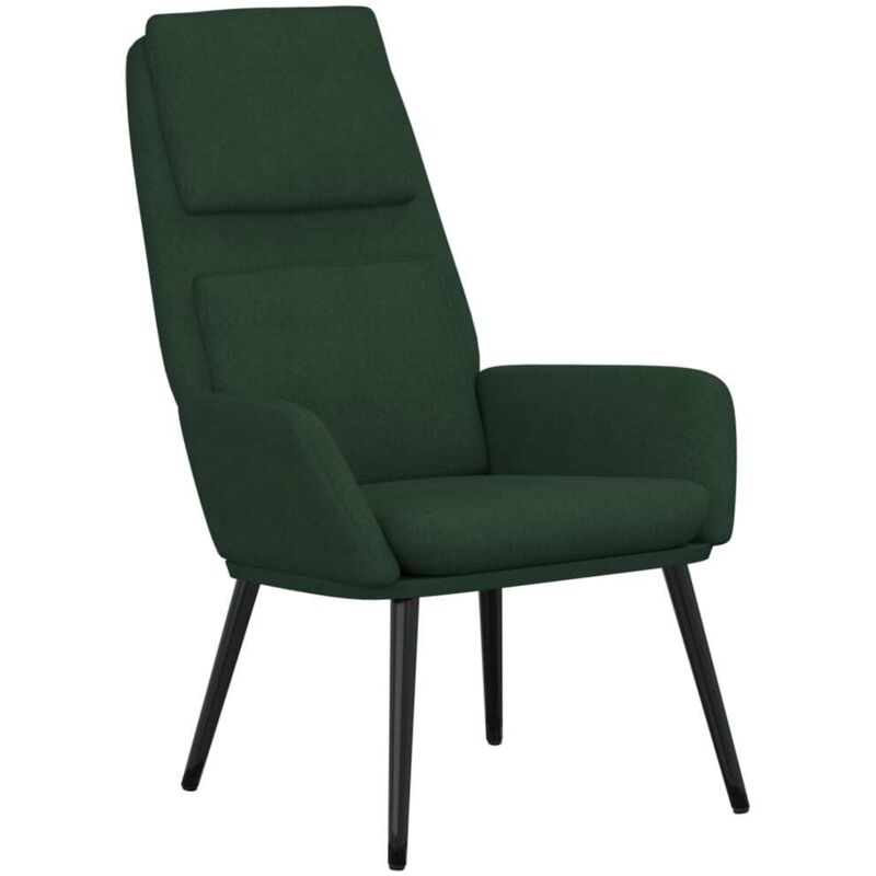 Chaise de relaxation Vert foncé Tissu Vidaxl