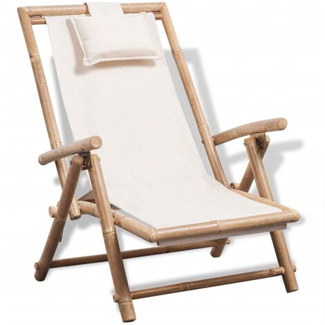 vidaXL Chaise de terrasse d'exterieur Bambou