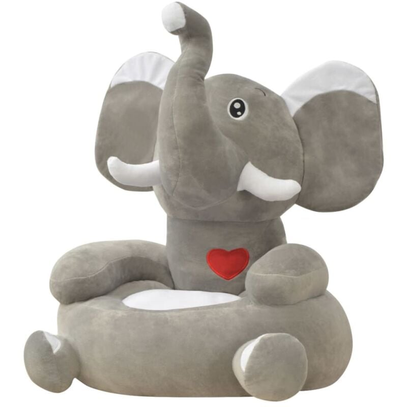 Vidaxl - Chaise en peluche pour enfants Éléphant gris