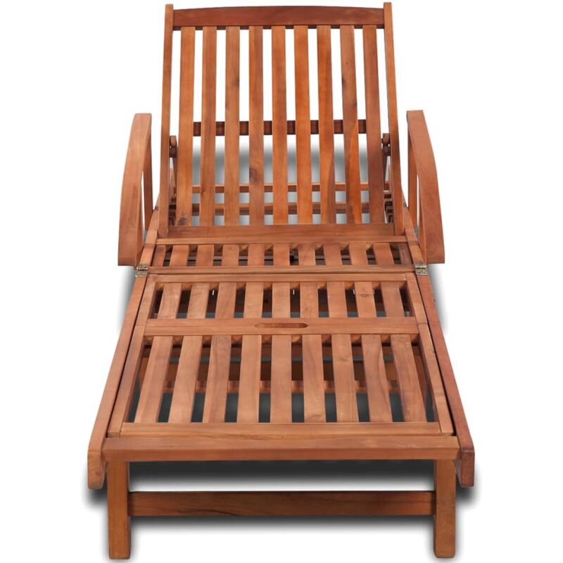 Inlife Chaise longue Bois d'acacia solide