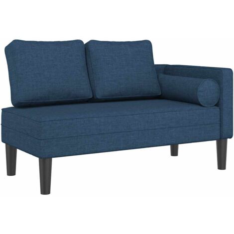 vidaXL Chaise Longue con Cuscini Blu in Tessuto