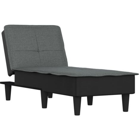 vidaXL Chaise Longue in Tessuto Grigio Scuro