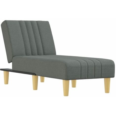vidaXL Chaise Longue in Tessuto Grigio Scuro