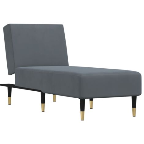 vidaXL Chaise Longue in Velluto Grigio Scuro