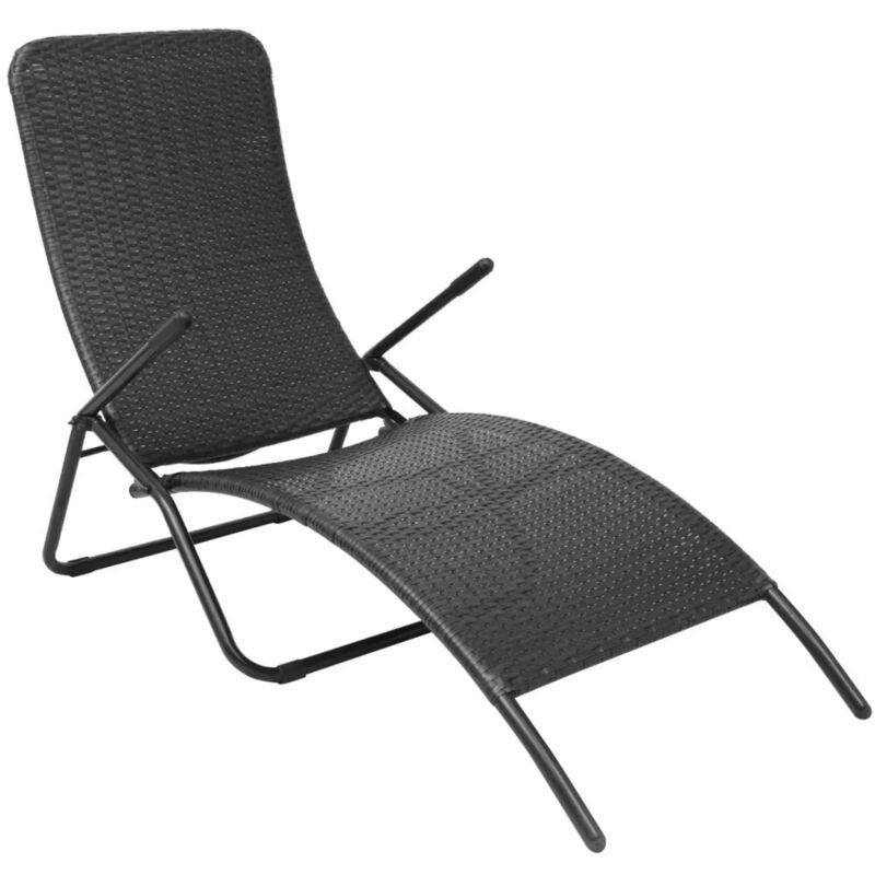 Asupermall - Chaise longue pliante Rotin synthetique Noir