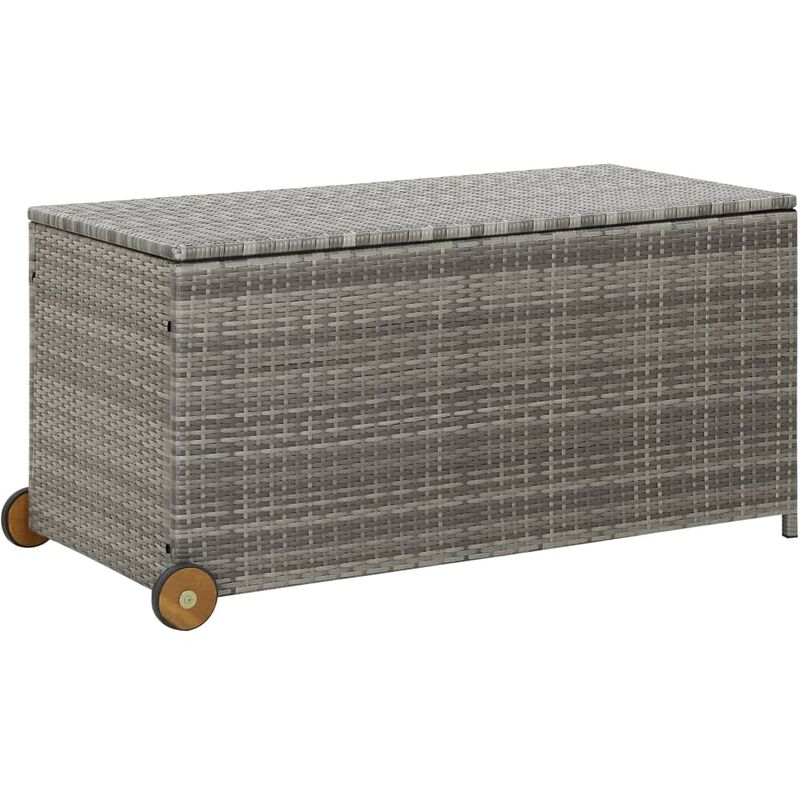 Vidaxl - Boîte de rangement de jardin gris clair 120x65x61 cm rotin