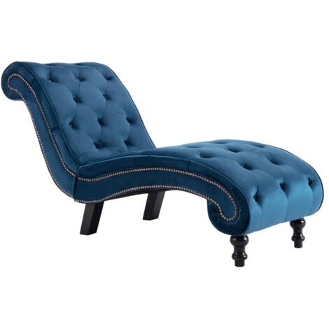 vidaXL Chaise Lounge Blue Velvet