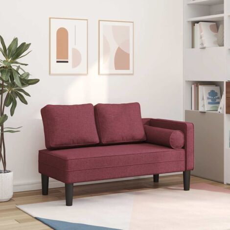 vidaXL Chaise Lounge con Cuscini Rosso Vino in Tessuto