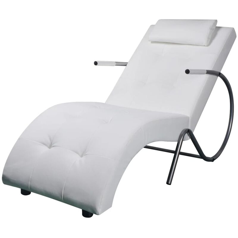 

Diván con Almohada de Cuero Sintético Blanco - Blanco - Vidaxl