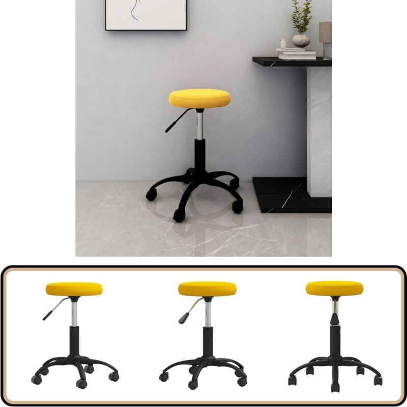 Vidaxl - Chaise pivotante de bureau Jaune moutarde Velours