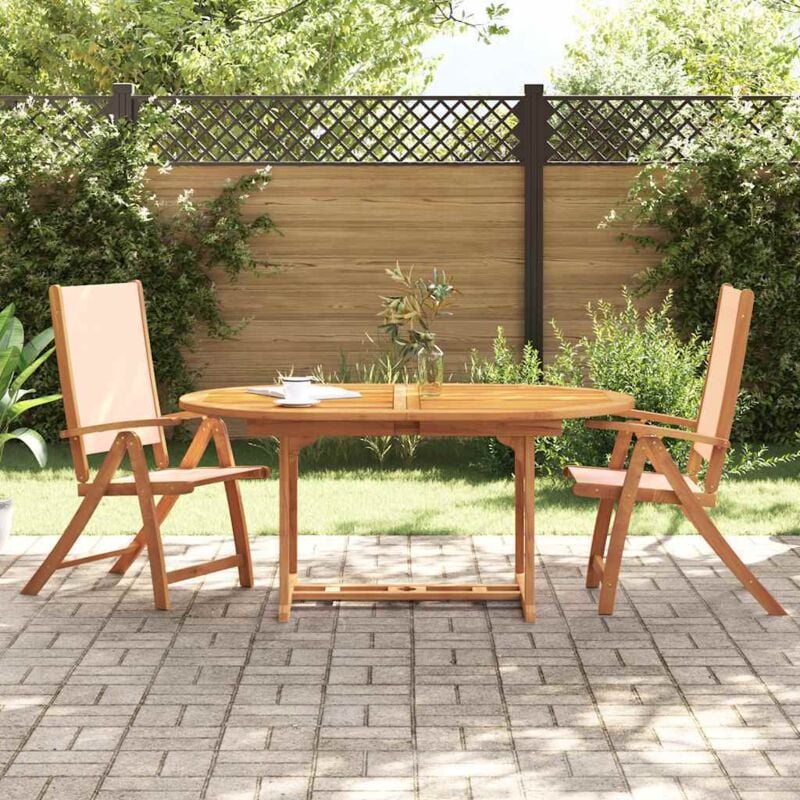Chaises pliables de jardin lot de 2 bois d'acacia et textilène - Vidaxl