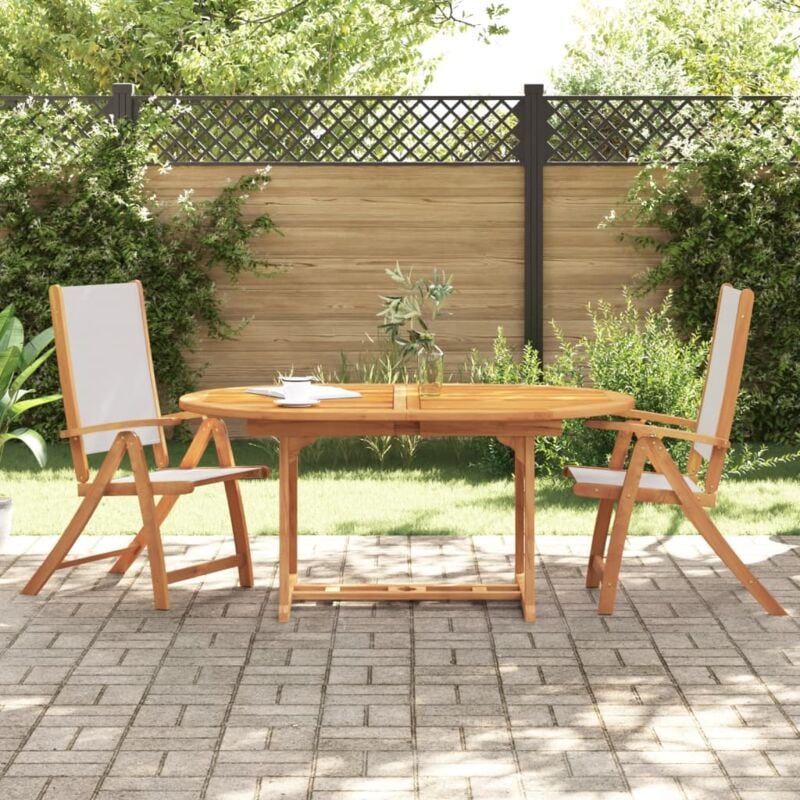 Chaises pliables de jardin lot de 2 bois d'acacia et textilène Vidaxl