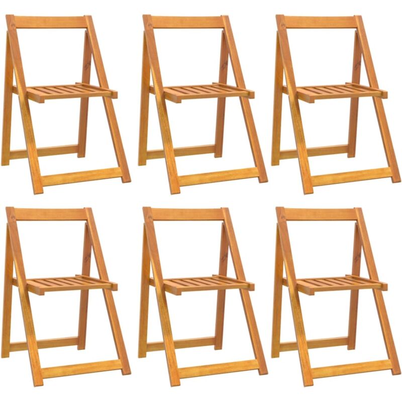 Vidaxl - Chaises pliables de jardin lot de 6 Bois d'acacia massif