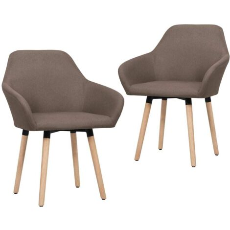 vidaXL Chaises à manger lot de 2 marron tissu