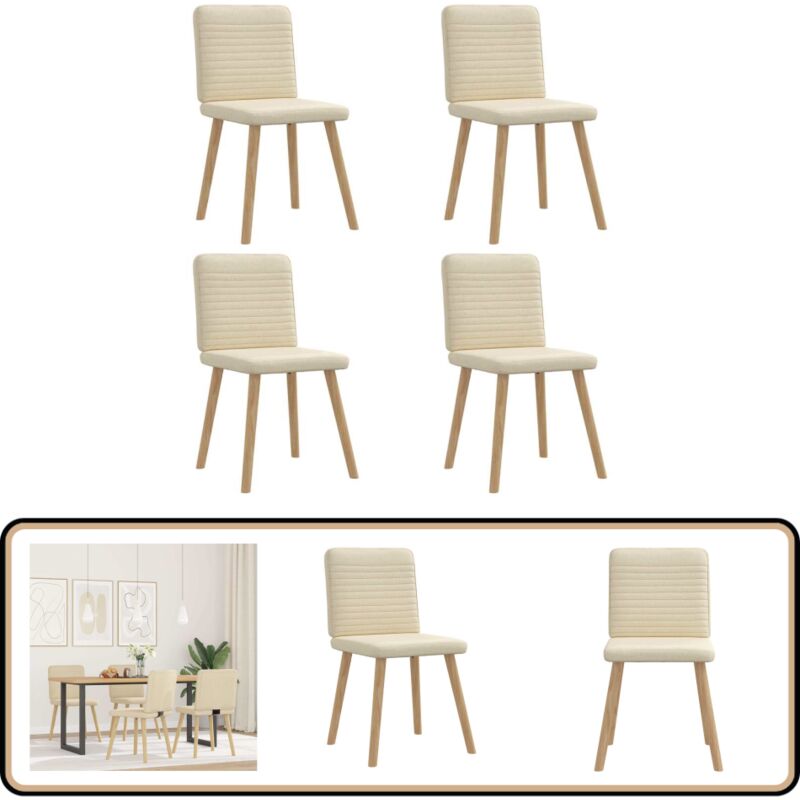Vidaxl - Chaises à manger lot de 4 crème tissu