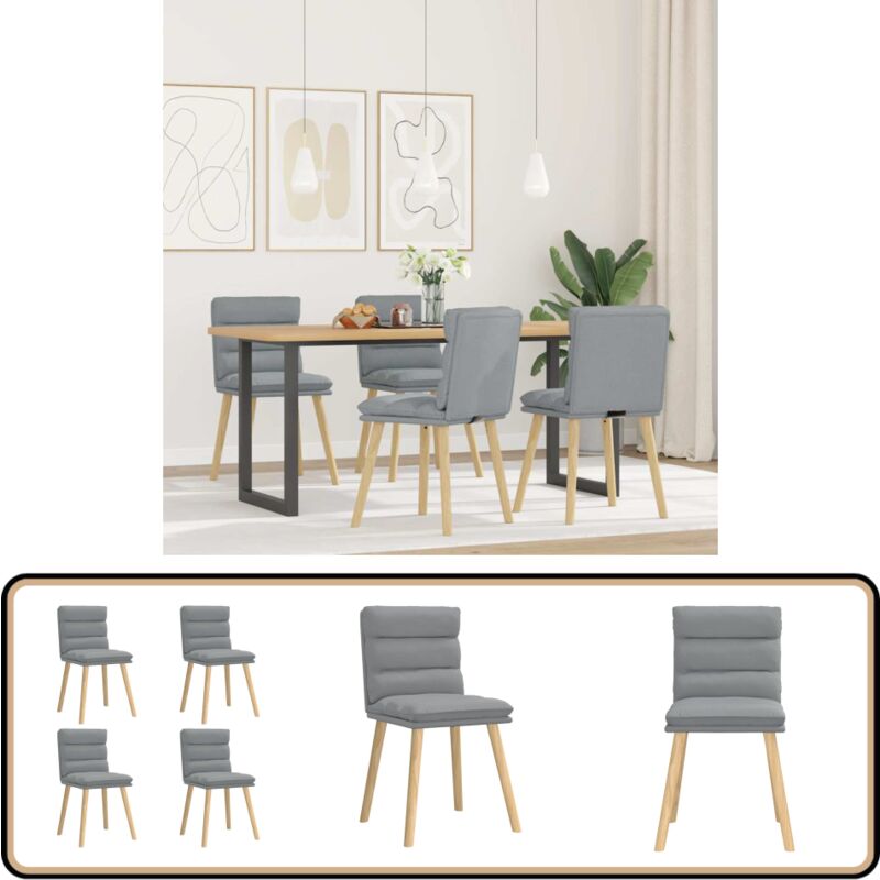 Chaises à manger lot de 4 gris clair tissu - Vidaxl