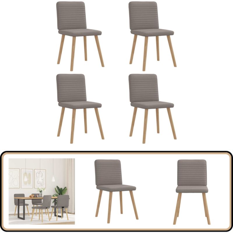 Vidaxl - Chaises à manger lot de 4 taupe tissu
