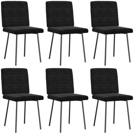 vidaXL Chaises à manger lot de 6 noir velours