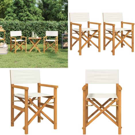 6 Chaises De Jardin Pliantes En Bois De Teck Massif - VidaXL - Pour Terrasse, Balcon, Patio - Design à Lattes Confortable
