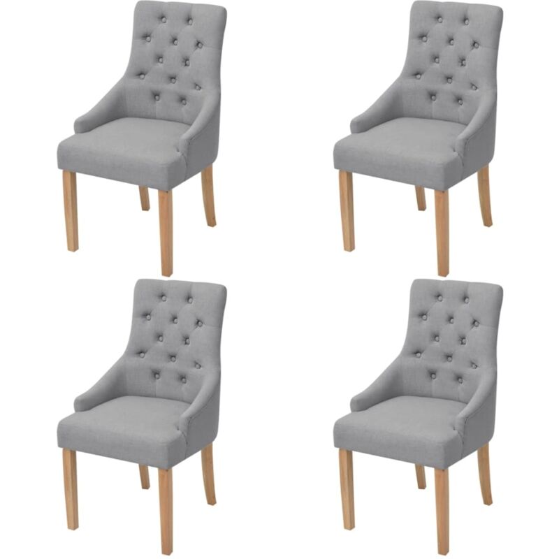 Chaises à manger lot de 4 gris clair tissu Vidaxl