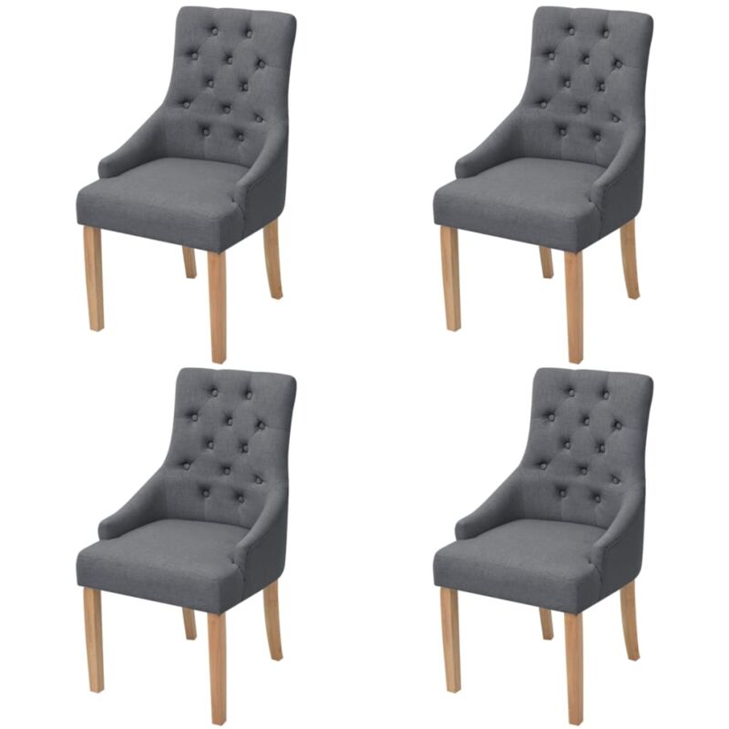 Chaises à manger lot de 4 gris foncé tissu Vidaxl