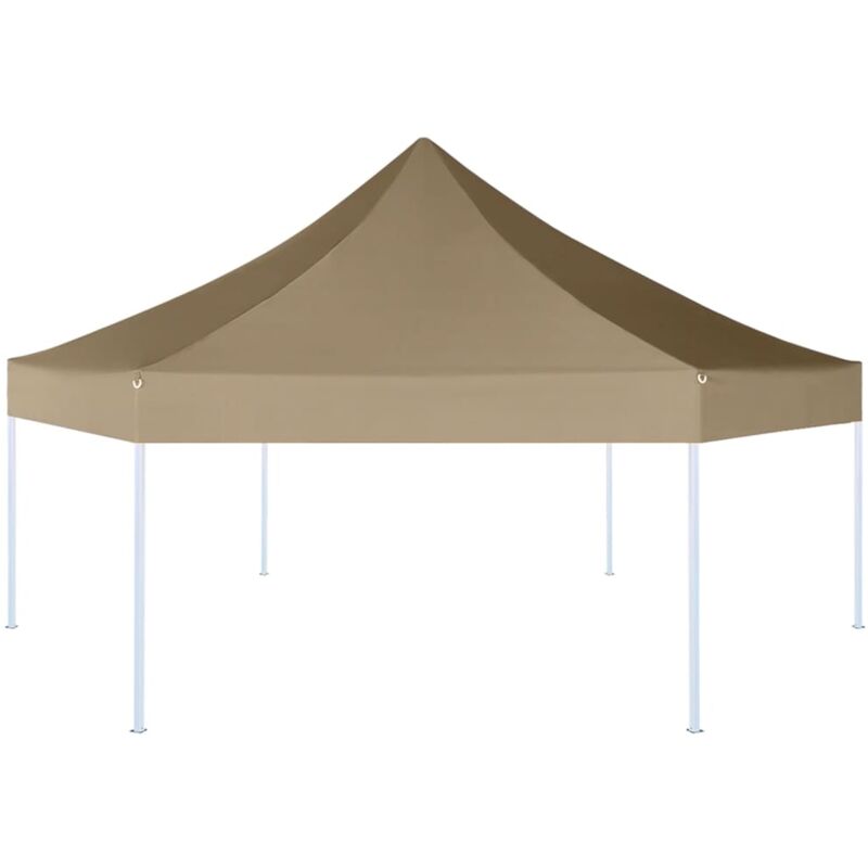 Vidaxl - Chapiteau hexagonal pliable 3,6x3,1 m taupe 220g/m²