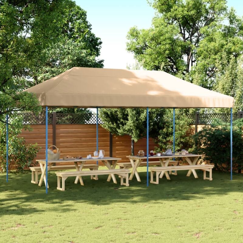 Vidaxl - Tente de réception pliable escamotable beige 580x292x315 cm