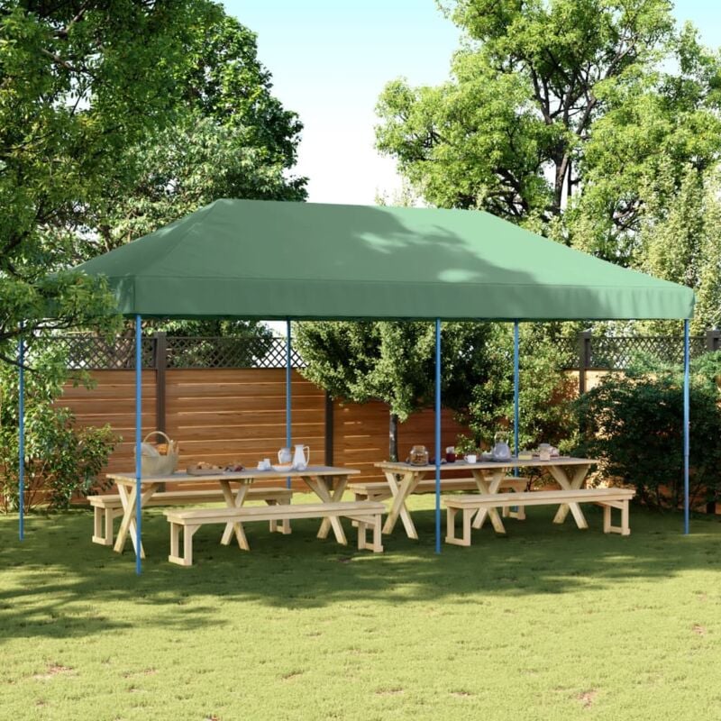 Vidaxl - Tente de réception pliable escamotable vert 580x292x315 cm