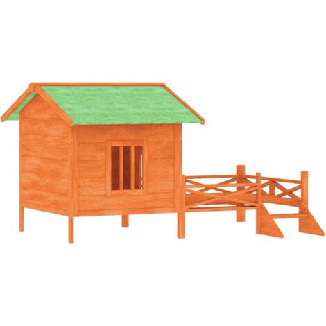 Vidaxl – Chenil en bois de pin massif 159x120x88,5 cm – Toit résistant à l'eau – Accès facile – Pour chiens, chats et petits animaux